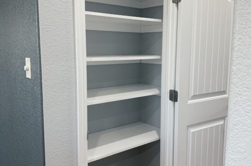 Finished Pantry with Wooden Shelves
